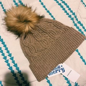 Wool & Recycled Cashmere Faux Fur Pom Beanie